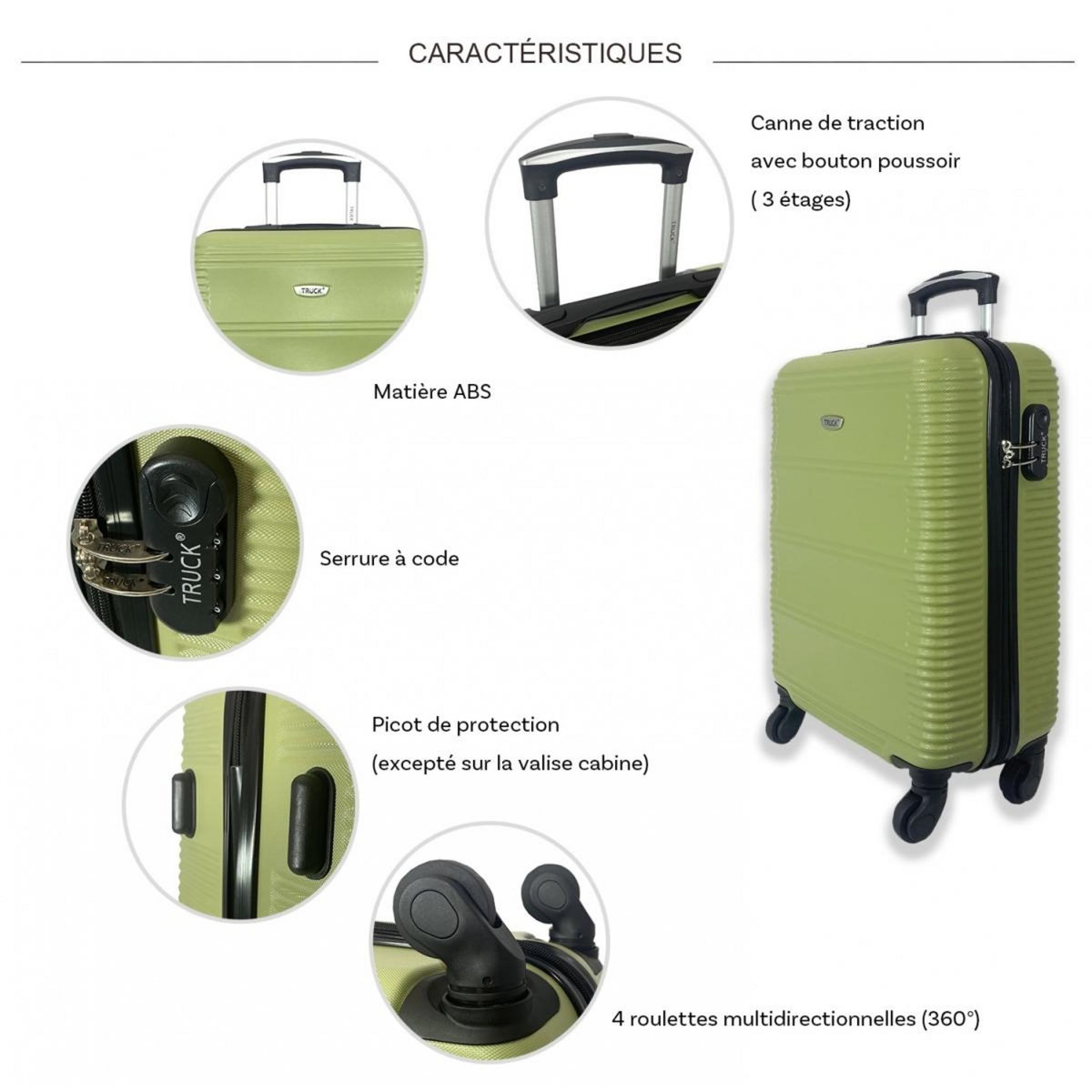 TRUCK Lot 3 valises dont 1 valise cabine rigides