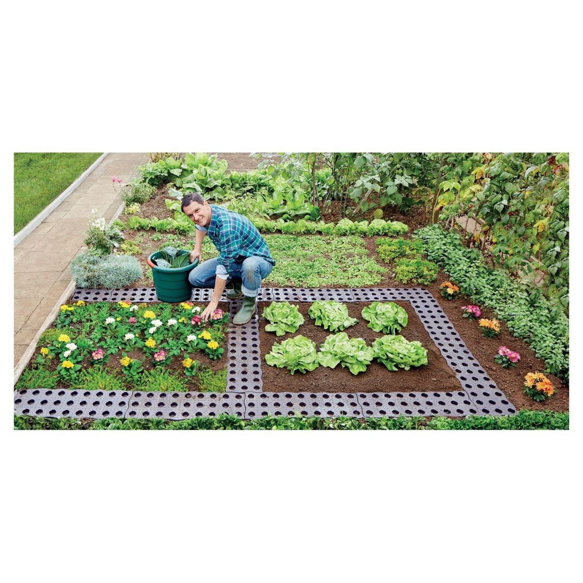 GARANTIA Set de 4 Dalles de Potager Maxi - 5h x 70L x 24l cm