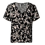 Vero Moda T shirt Noir/ à Motifs Femme Vero Moda Easy V neck. Coloris disponibles : Beige