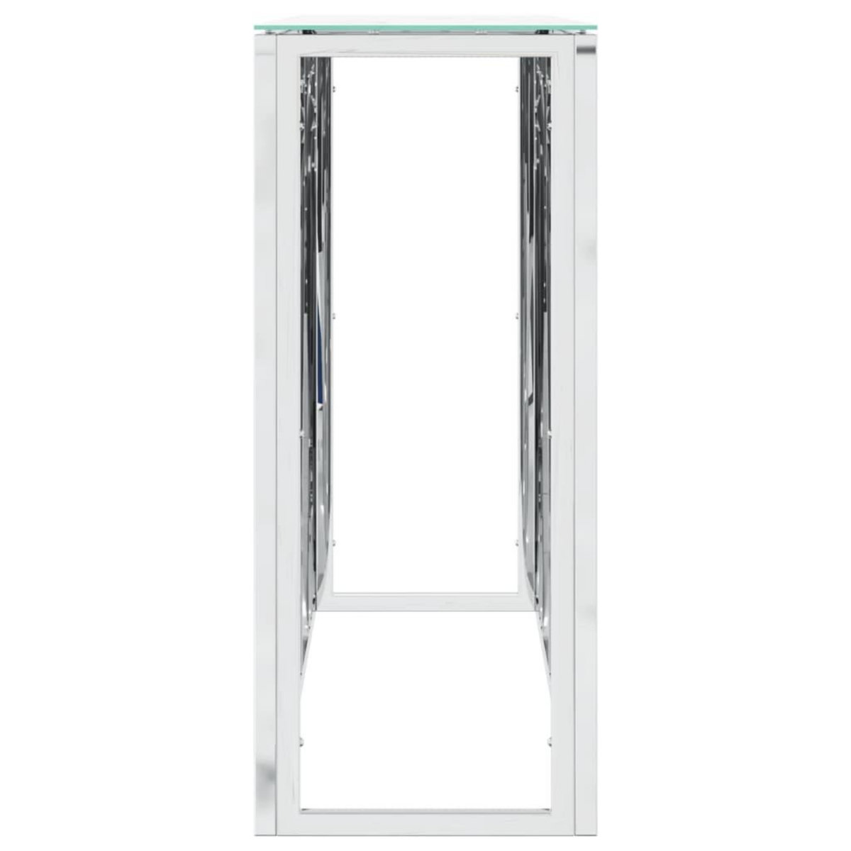 VIDAXL Table console argente 110x30x70 cm acier inoxydable et verre
