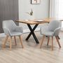 Voir la diapositive 2 : HOMCOM Chaises de visiteur design scandinave - lot de 2 chaises - pieds bois hévéa - assise dossier accoudoirs velours gris
