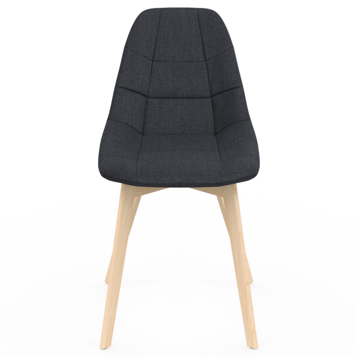 ID MARKET Lot de 6 chaises scandinaves GABY mix color beige, gris clair, bleu canard x2, gris foncé x2 en tissu