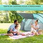 Voir la diapositive 4 : OUTSUNNY Tente pop up montage instantané - tente de camping 3-4 pers.  - 2 portes, 2 fenêtres moustiquaires - dim. 2,86L x 2,09l x 1,22H m - fibre verre polyester bleu gris
