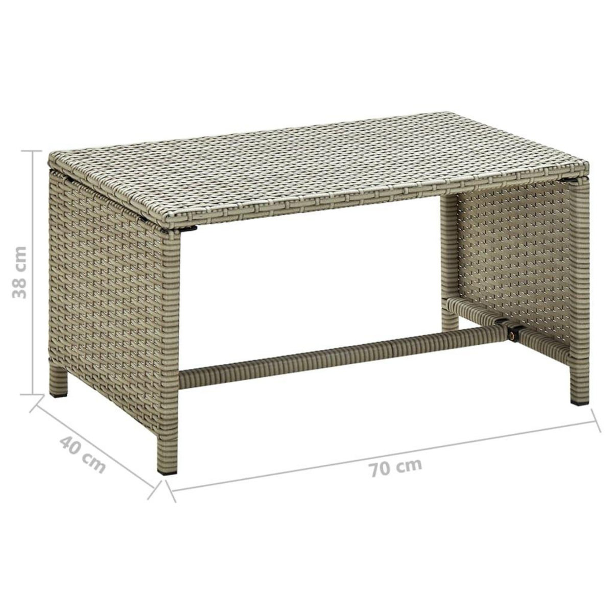 VIDAXL Table basse beige 70x40x38 cm resine tressee