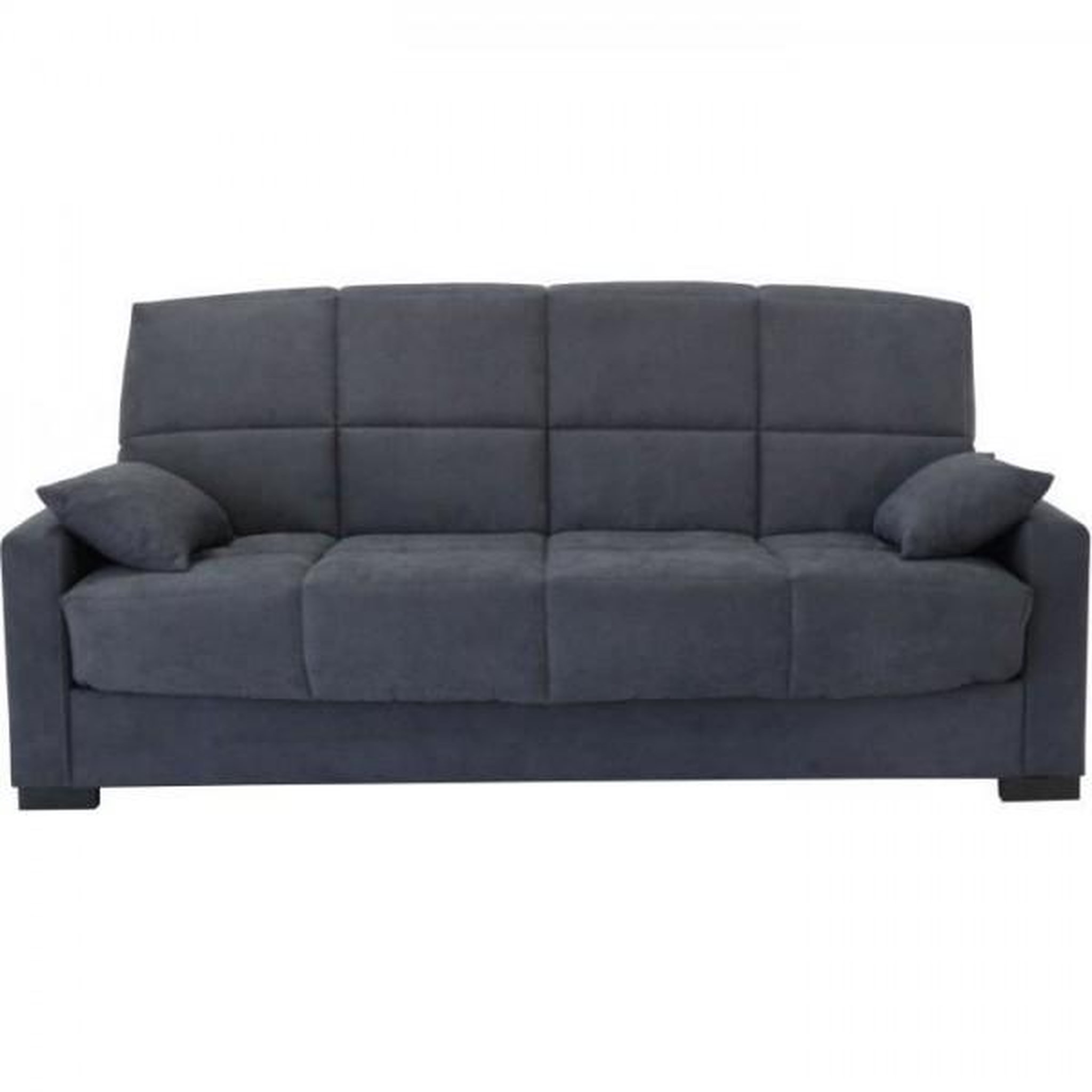MARKET24 Canapé clic clac 3 places - Tissu gris - Matelas 17 cm - L223 x P96 x H 103 cm - MEGAN