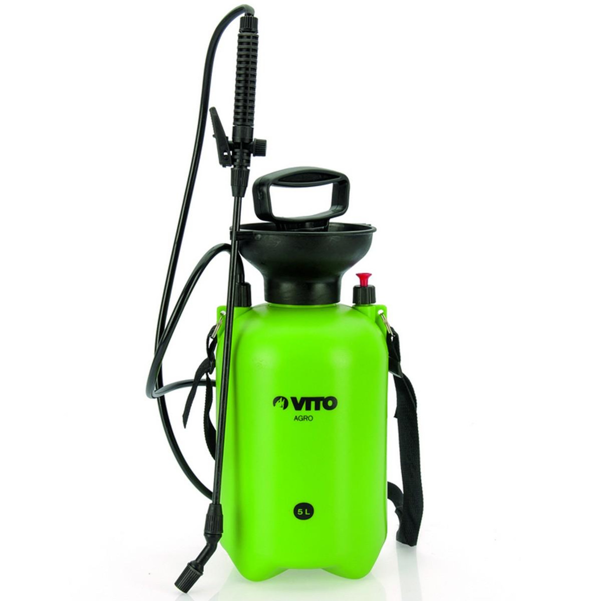 VITO Garden Pulvérisateur 5l lance 60cm poignée tuyau 1.20m pression manuelle spray et jet vito