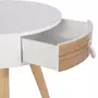 The Home Deco Factory Table de chevet scandinave Nora - Diam. 35 x H. 45 cm - Blanc