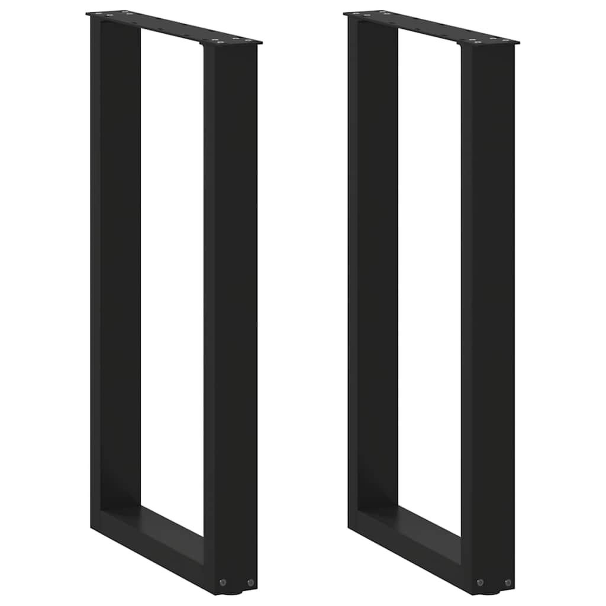 VIDAXL Pieds de table basse forme de U 2 pcs noir 40x(90-91) cm acier