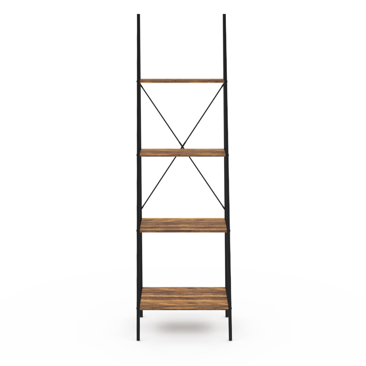 ID MARKET Etagère échelle 4 niveaux HAWKINS bois foncé design industriel 170 cm
