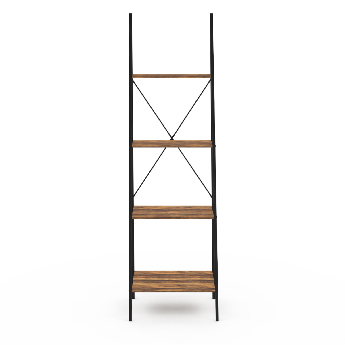 ID MARKET Etagère échelle 4 niveaux HAWKINS bois foncé design industriel 170 cm