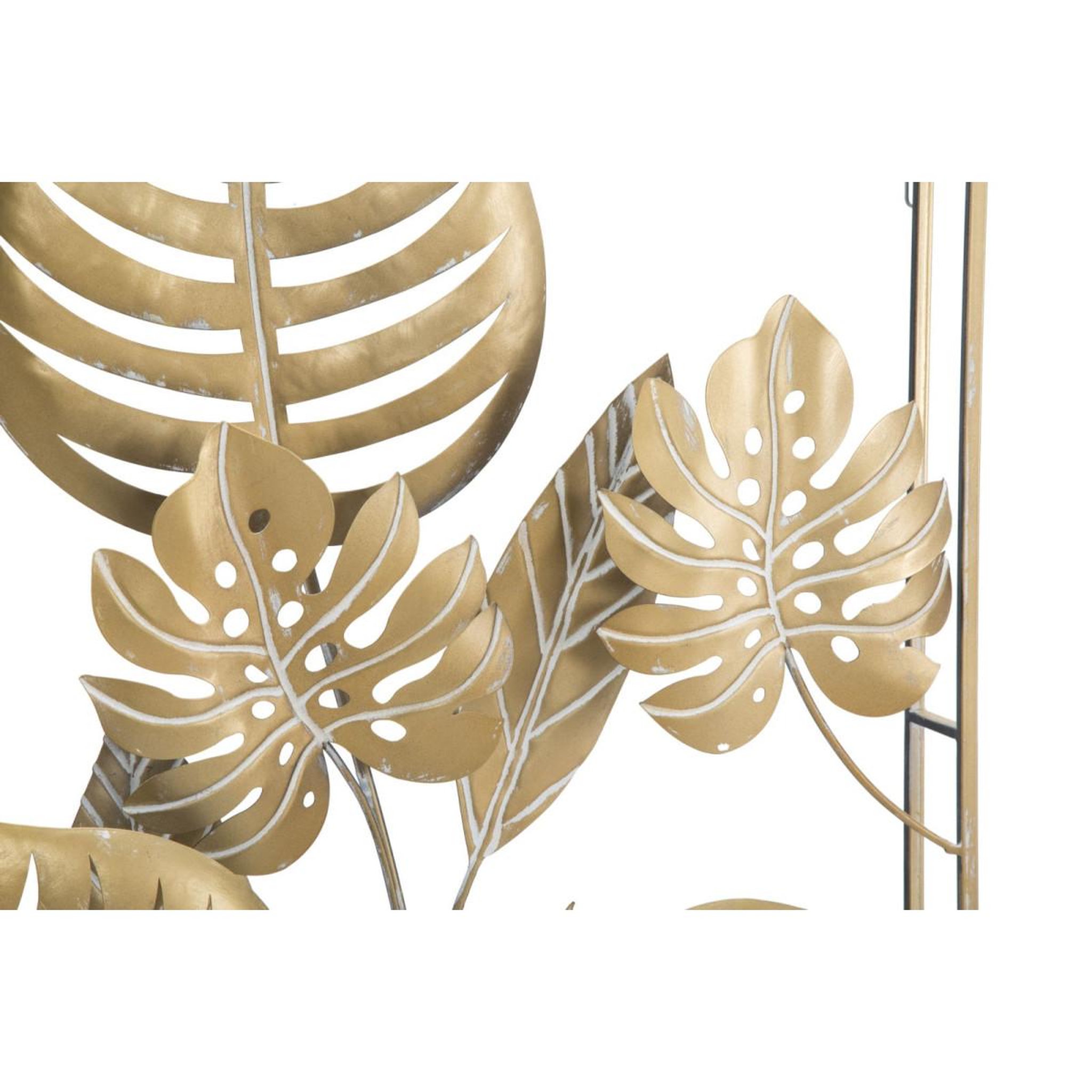 Voir la diapositive 2 : Paris Prix Décoration murale encadrée en métal  jungle  80cm or