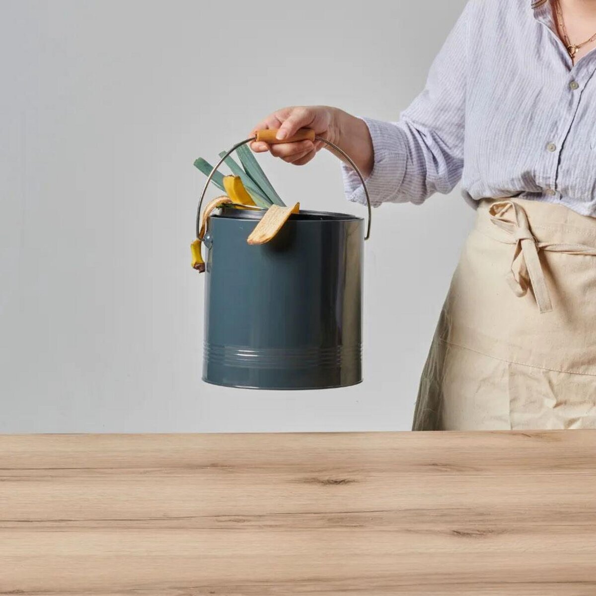 Guillouard Seau à compost rond 4.5l gris - 040605