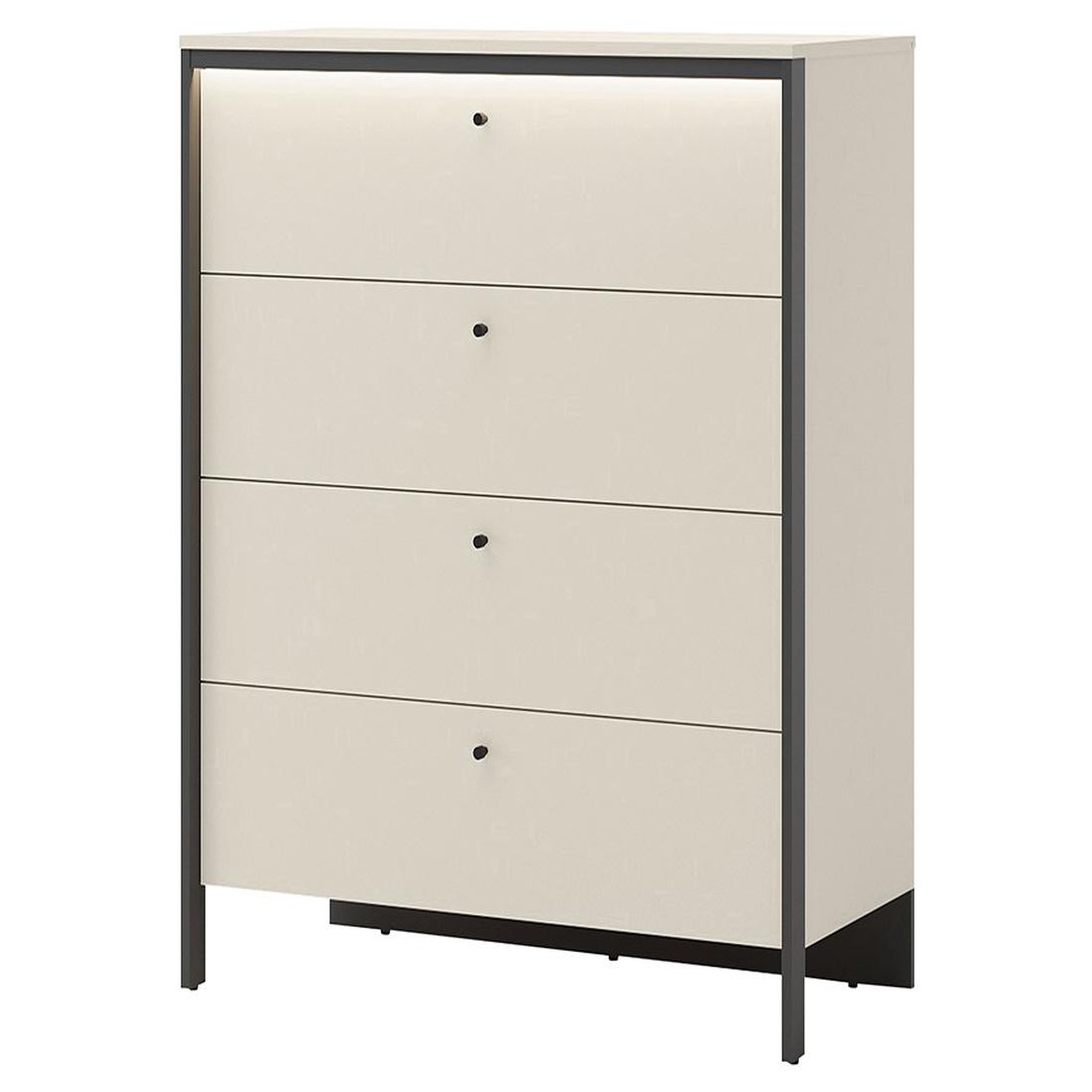 Voir la diapositive 1 : BEST MOBILIER Kimi - commode 4 tiroirs - led inclus