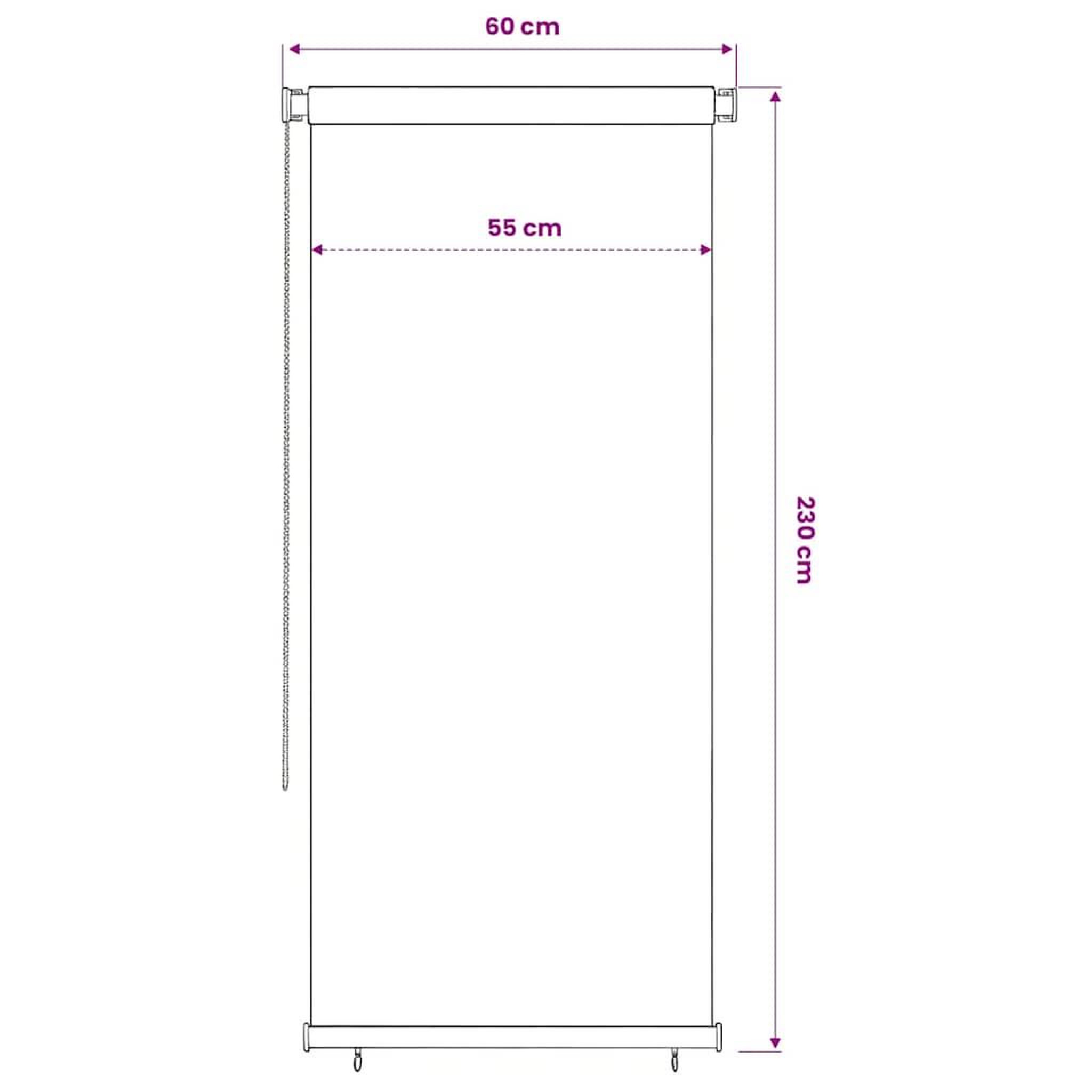 Voir la diapositive 6 : VIDAXL Store roulant d'exterieur 65 (l) x 230 (h) cm hdpe vert fonce