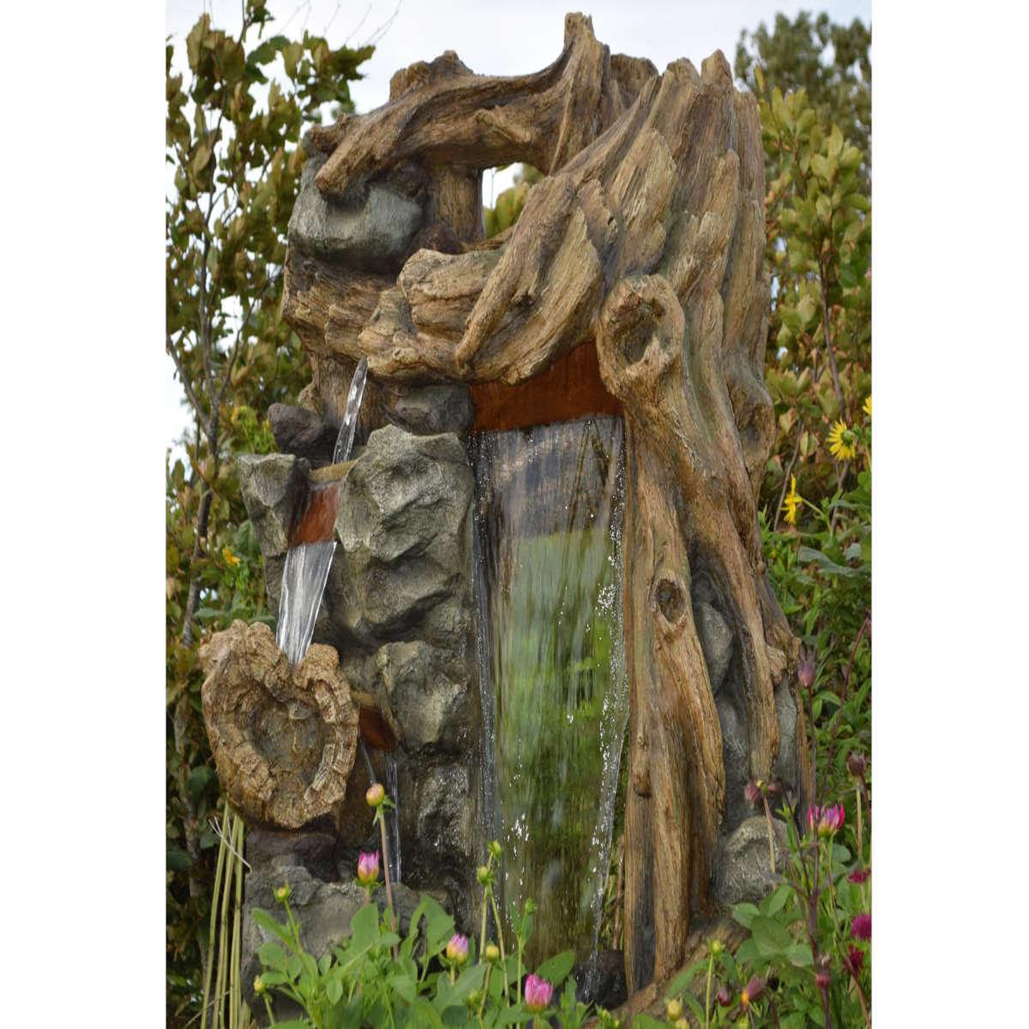 Voir la diapositive 3 : Ubbink Fontaine de jardin Sartene vieux troncs d'arbre avec cascade et éclairage LED - Ubbink