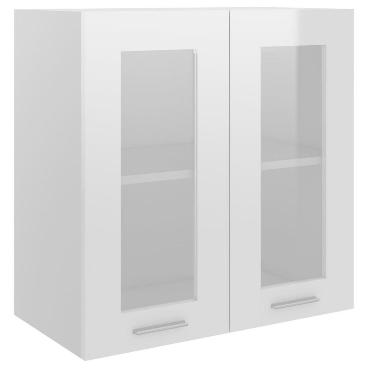 VIDAXL Armoire en verre suspendue Blanc brillant Bois d'ingenierie