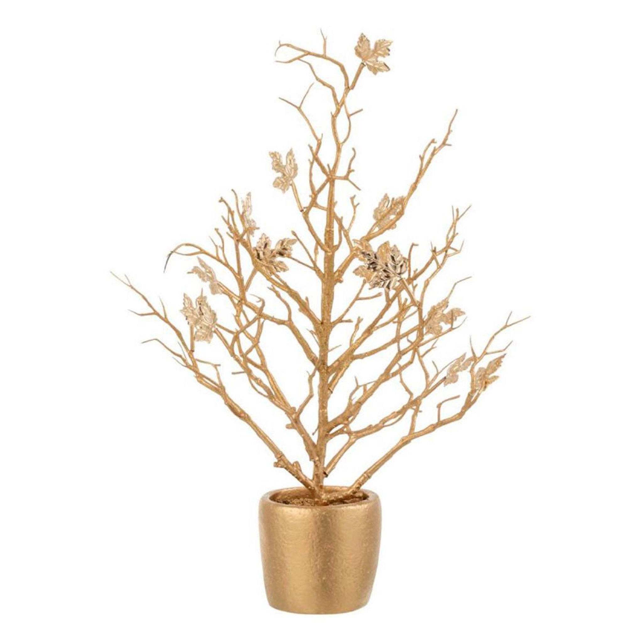 J-LINE Plante Artificielle  Arbre & Feuilles  44cm Or