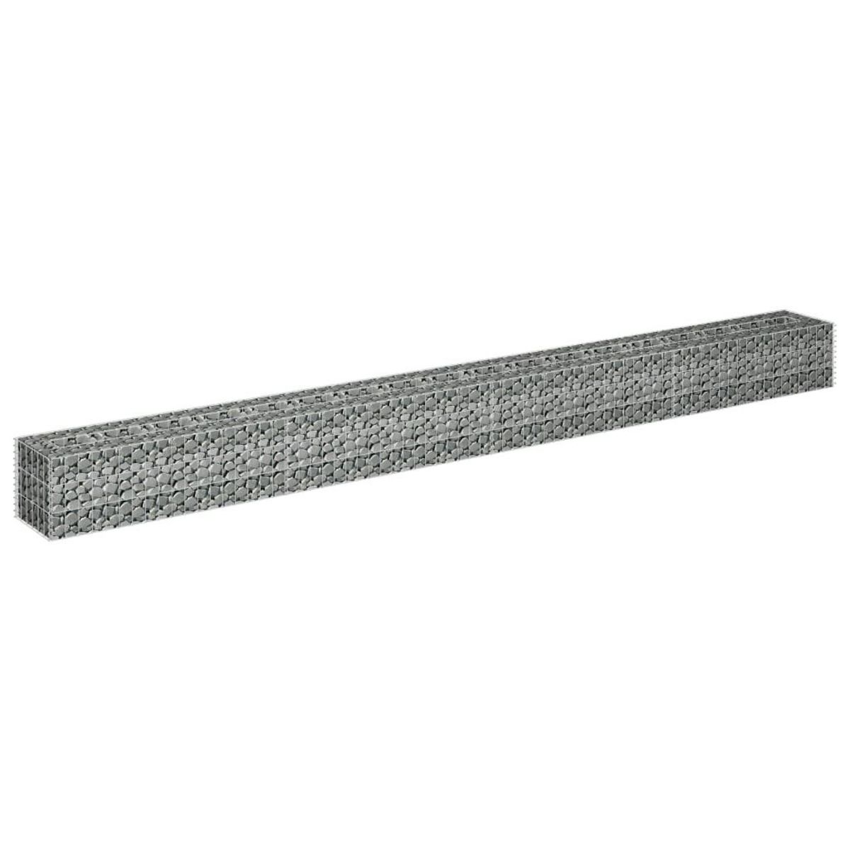 VIDAXL Lit sureleve a gabion Acier galvanise 360x30x30 cm