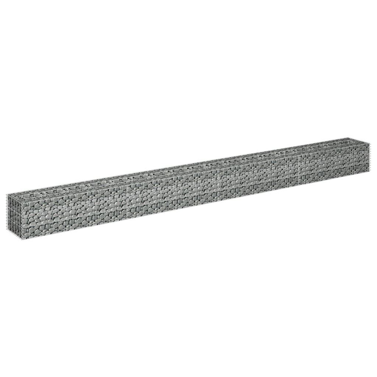 VIDAXL Lit sureleve a gabion Acier galvanise 360x30x30 cm
