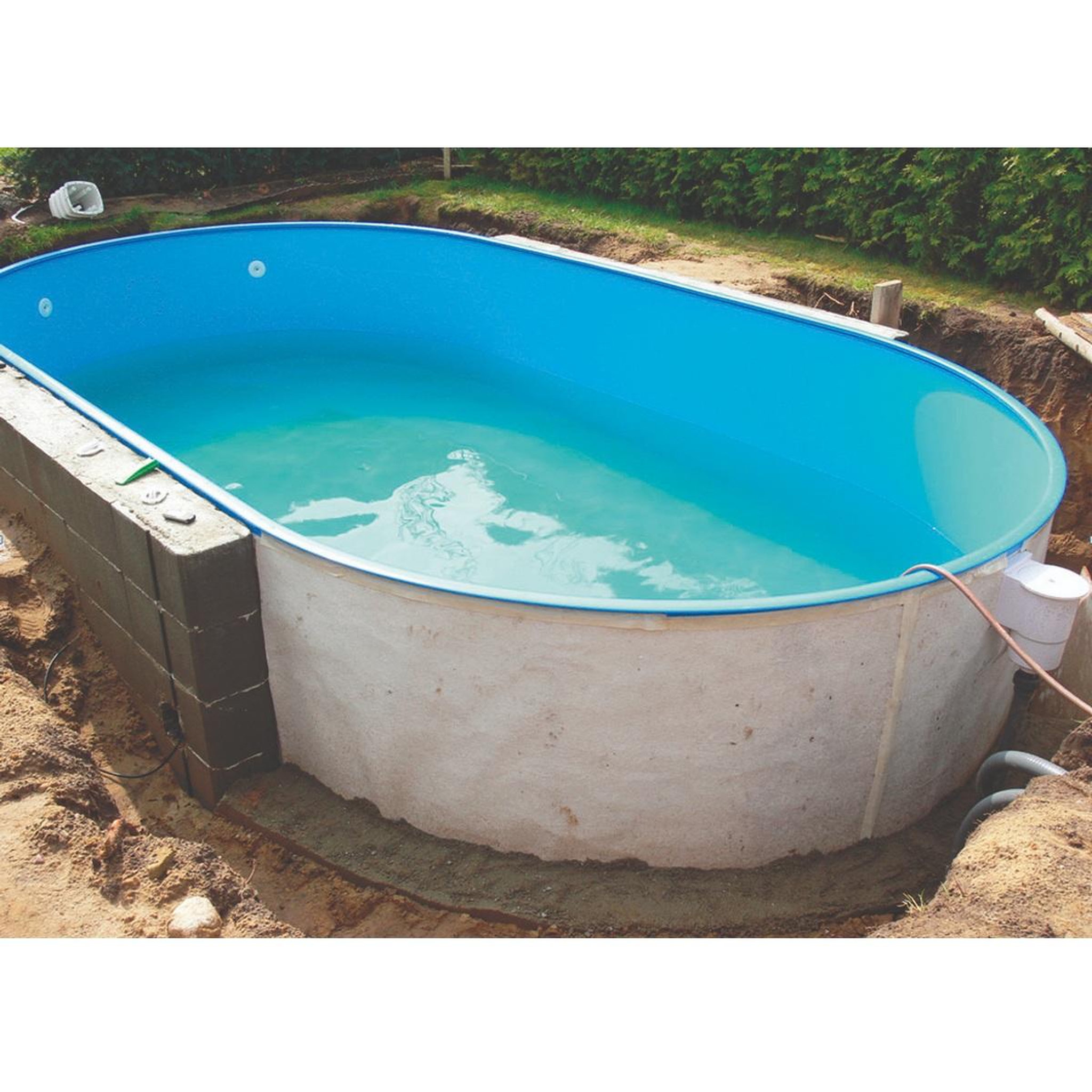 Voir la diapositive 2 : EDG Piscine acier enterrée ovale en kit 7mx 3.5mx 1.2m - WM243