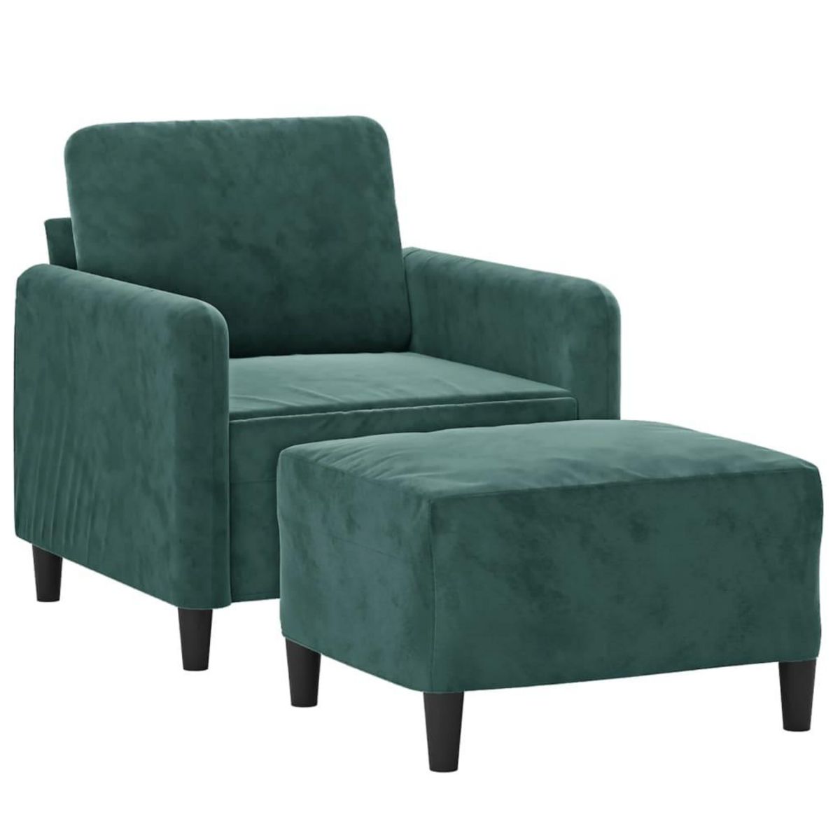 VIDAXL Fauteuil avec repose-pied Vert fonce 60 cm Velours