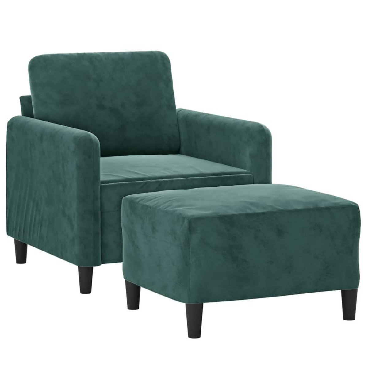 VIDAXL Fauteuil avec repose-pied Vert fonce 60 cm Velours