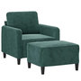 Voir la diapositive 3 : VIDAXL Fauteuil avec repose-pied Vert fonce 60 cm Velours