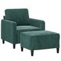 Voir la diapositive 3 : VIDAXL Fauteuil avec repose-pied Vert fonce 60 cm Velours
