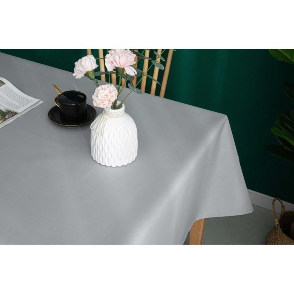 UNIVERS DECOR Nappe antitache unie Perle rectangulaire 145 x 240 cm