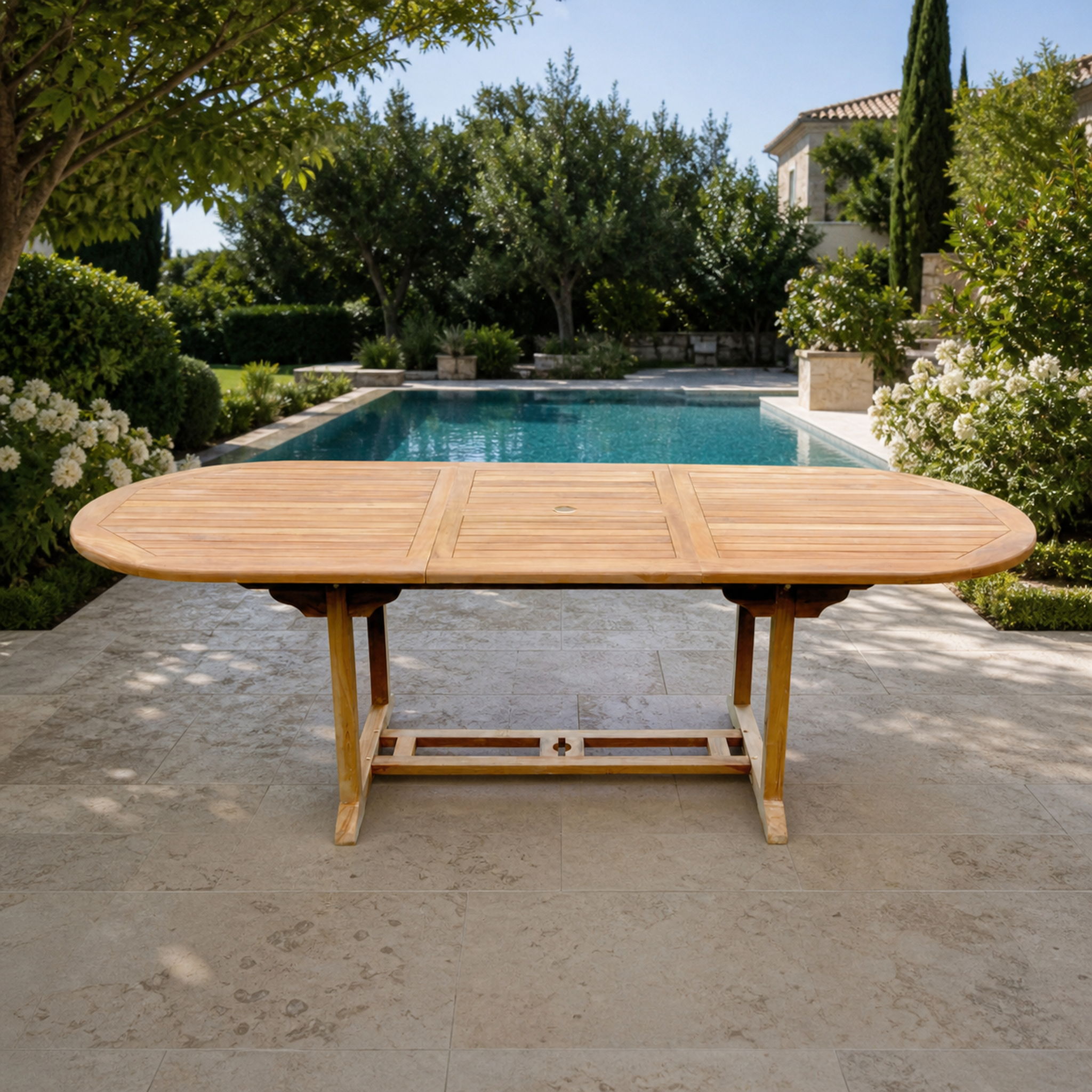 Voir la diapositive 4 : CONCEPT USINE Table ovale + 10 chaises KAJANG