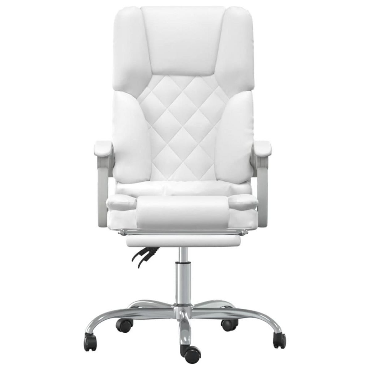 VIDAXL Fauteuil de massage inclinable de bureau Blanc Similicuir