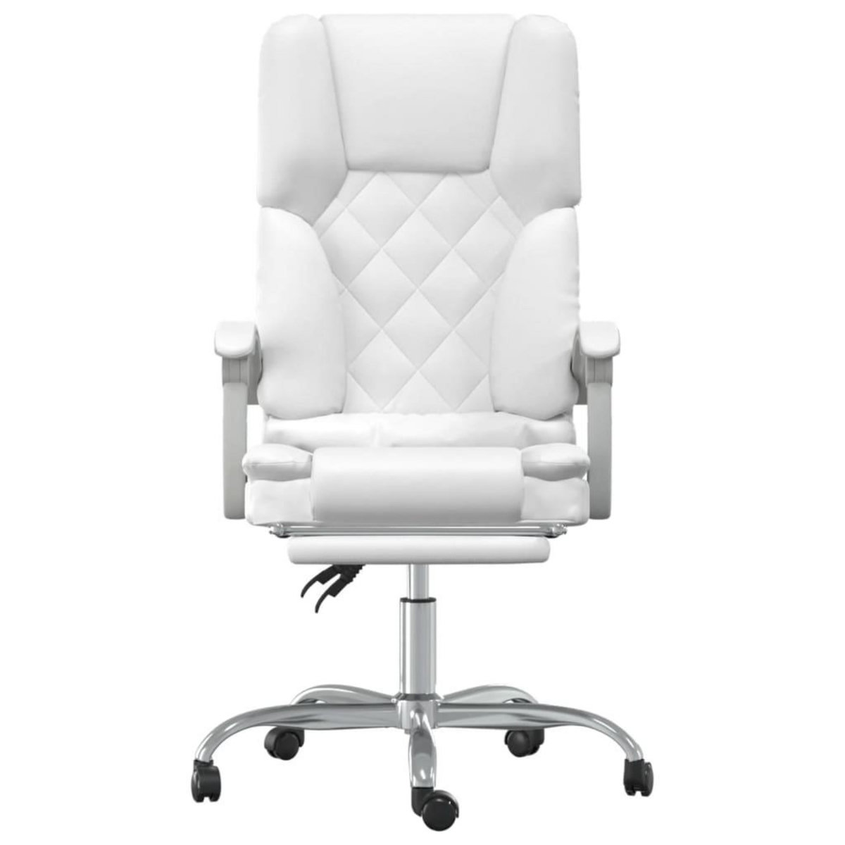VIDAXL Fauteuil de massage inclinable de bureau Blanc Similicuir