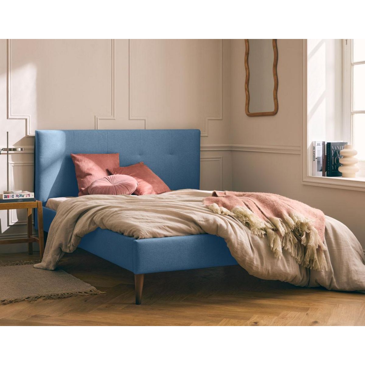 BEST MOBILIER Monet - lit - 140x190 - sommier inclus - en tissu