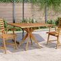 Voir la diapositive 1 : VIDAXL Table de jardin carree 110x110x75 cm bois d'acacia solide