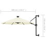 Voir la diapositive 6 : VIDAXL Parasol mural de jardin avec LED 300 cm sable