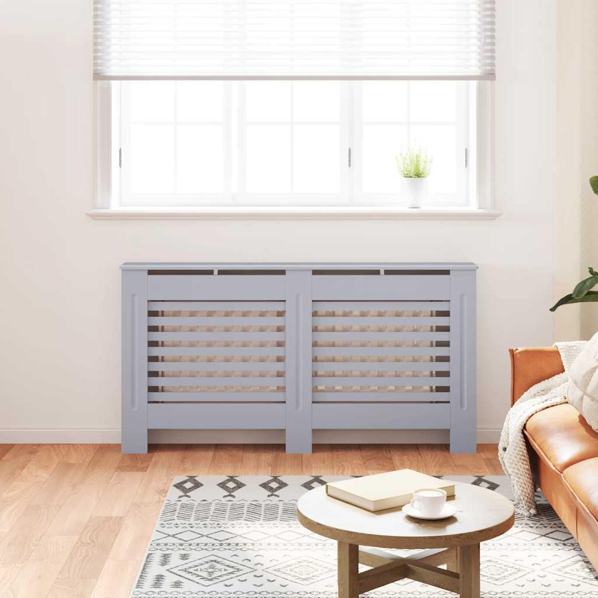 Voir la diapositive 3 : VIDAXL Cache-radiateur anthracite 152x19x81,5 cm MDF