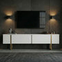 Voir la diapositive 3 : Habitat et Jardin Meuble TV en bois  Onera  - 180 x 30 x 50 cm - Blanc / Or