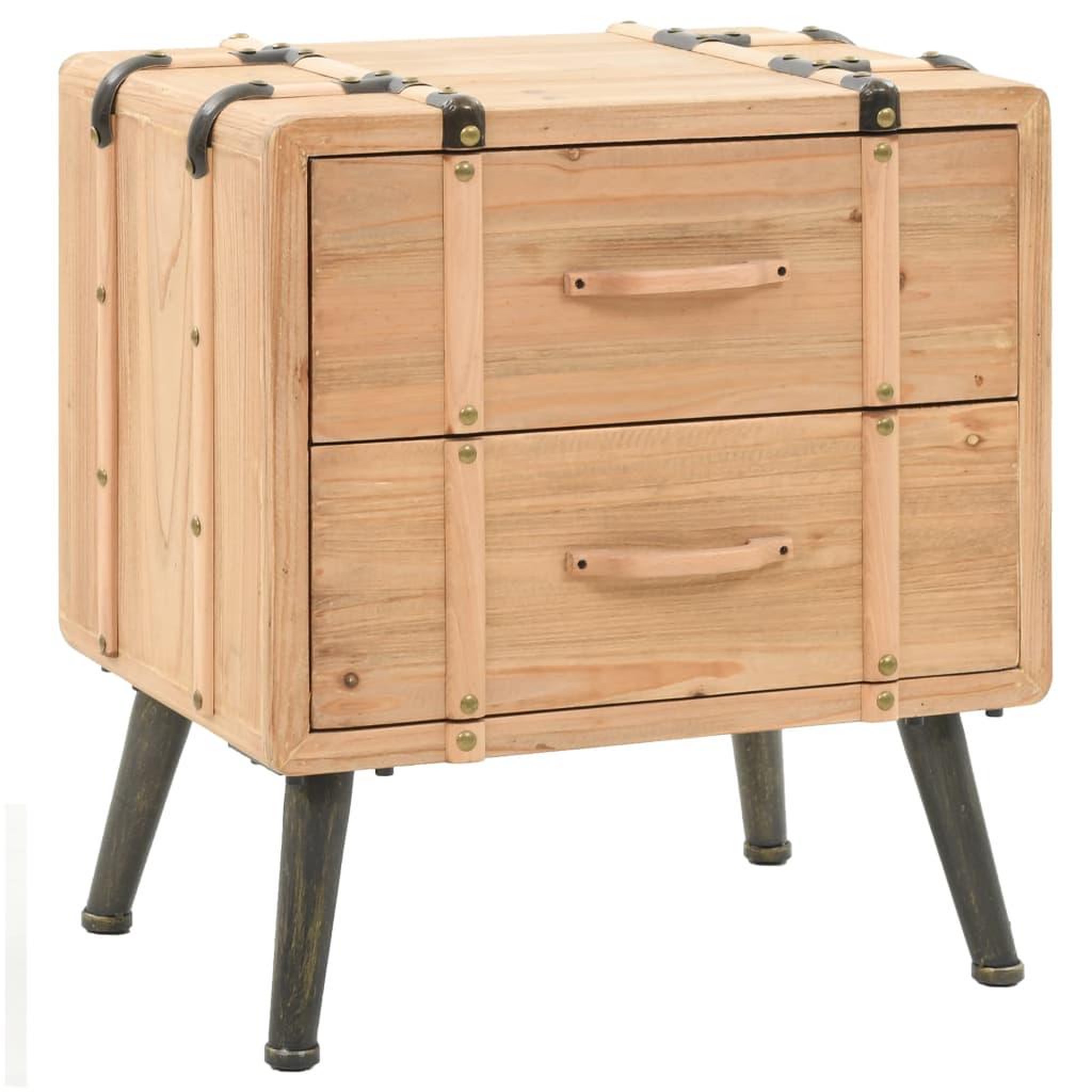 Voir la diapositive 1 : VIDAXL Table de chevet Bois de sapin massif 50 x 35 x 57 cm