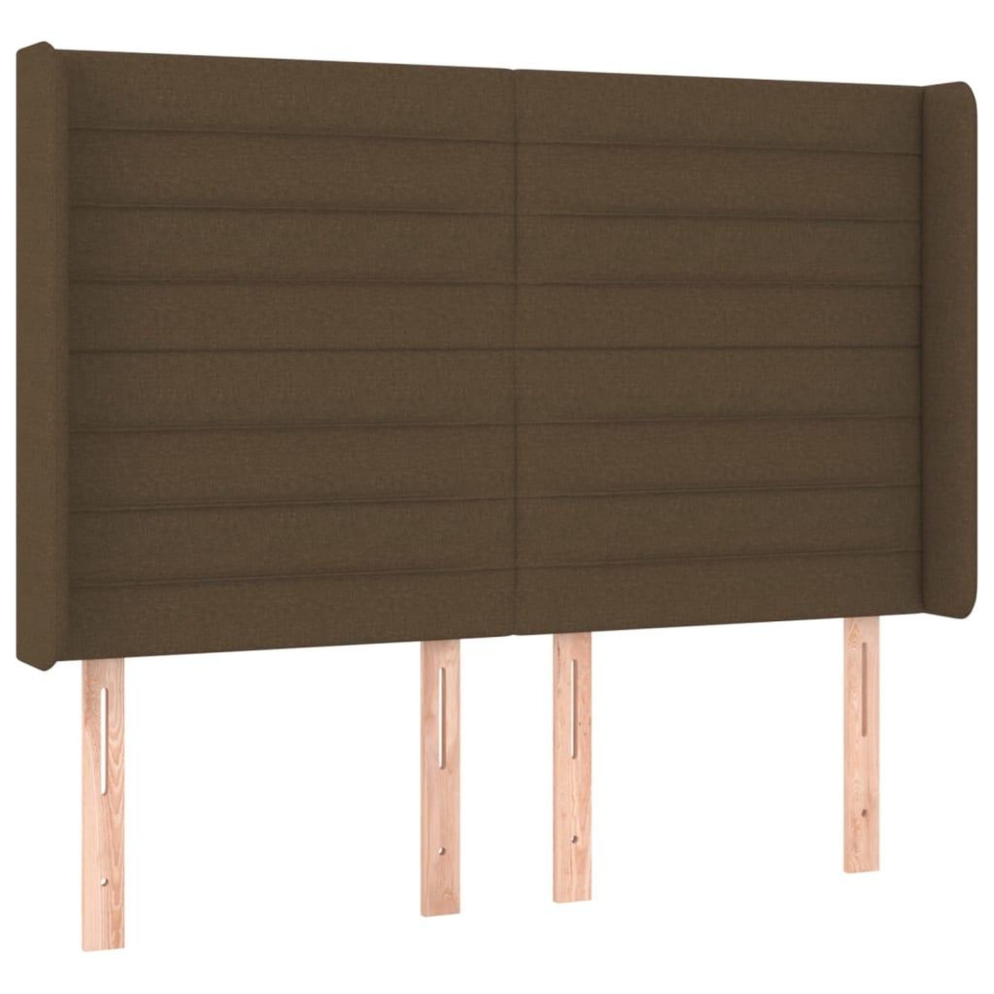 Voir la diapositive 2 : VIDAXL Tete de lit avec oreilles Marron fonce 147x16x118/128 cm Tissu