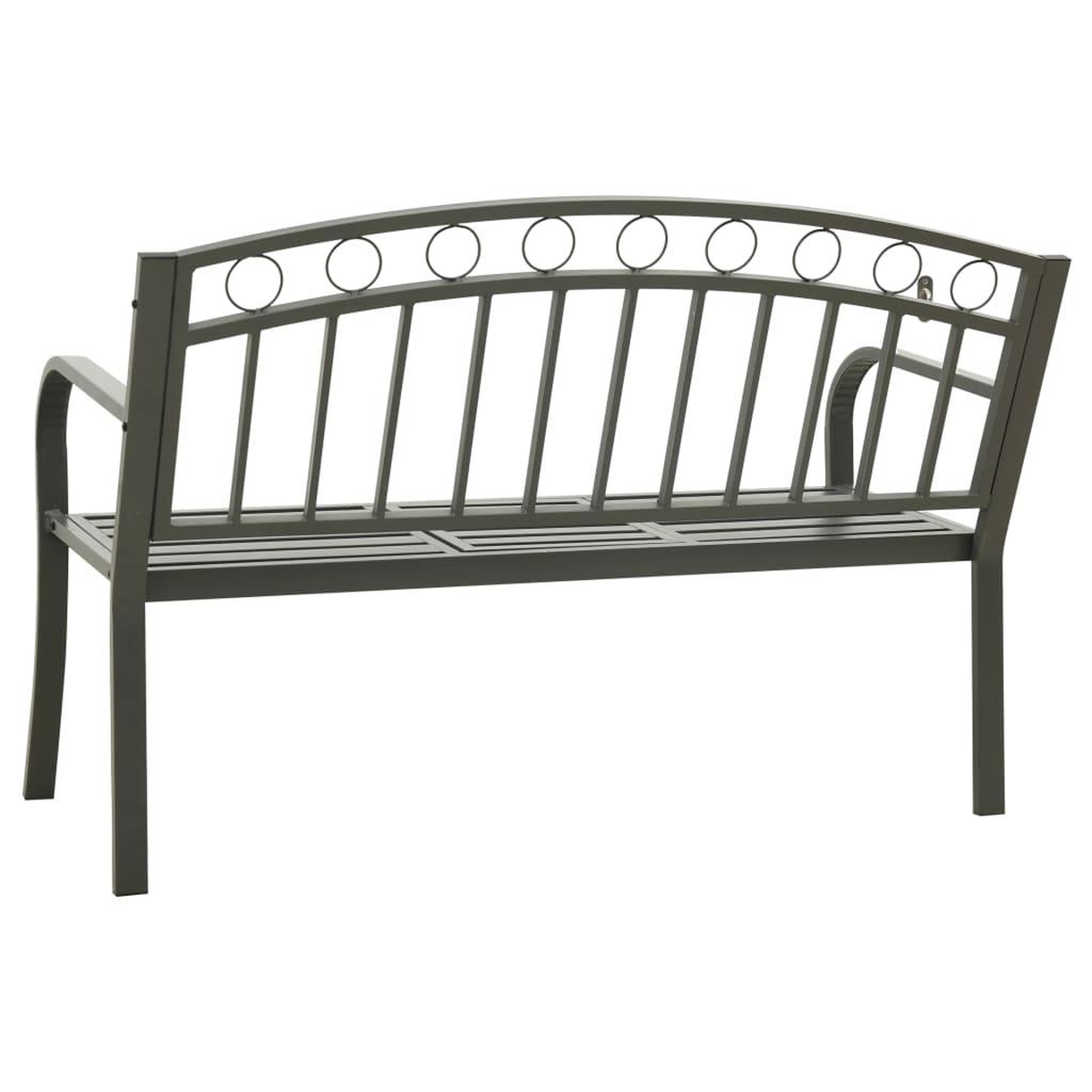 Voir la diapositive 5 : VIDAXL Banc de jardin avec table Gris 120 cm Acier