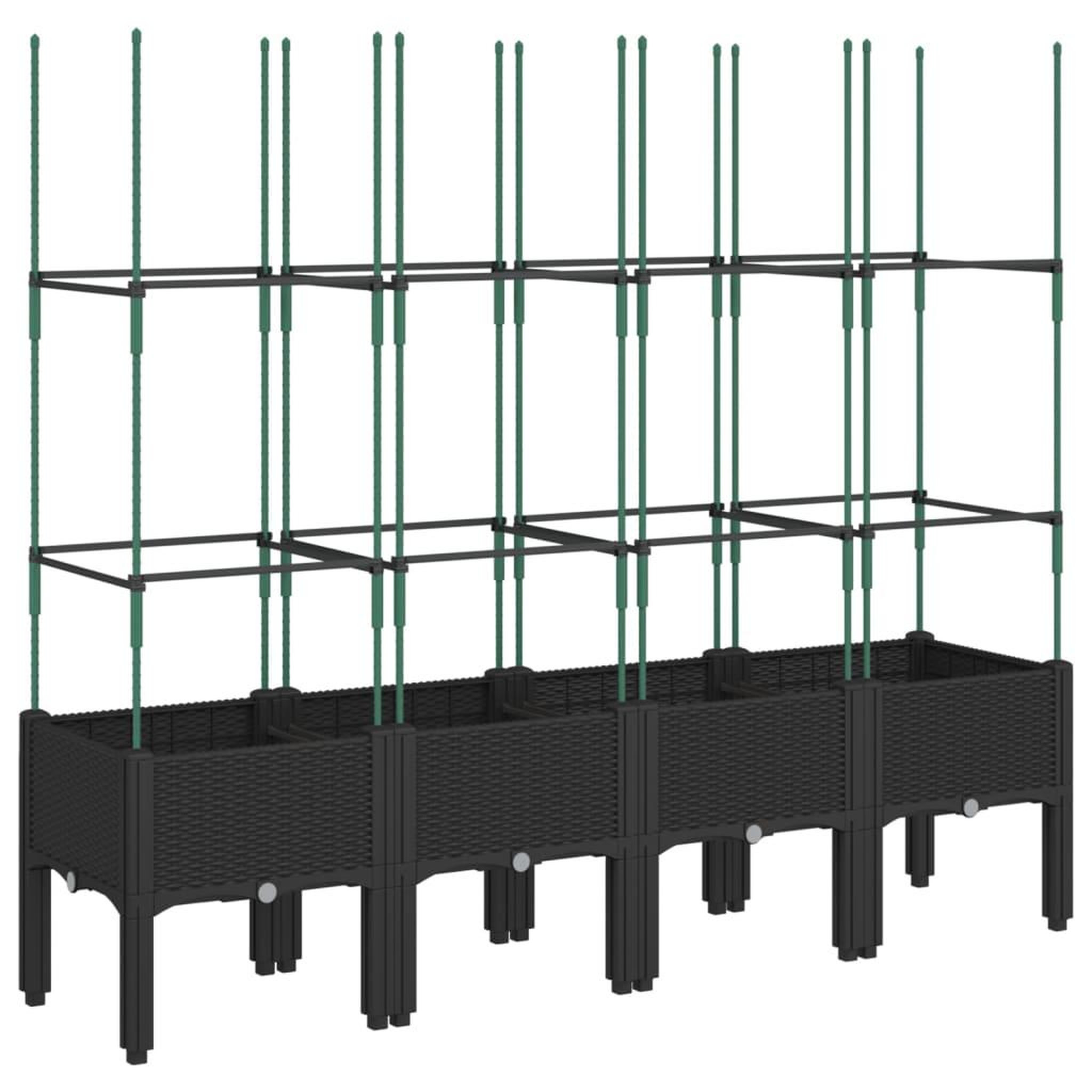 Voir la diapositive 2 : VIDAXL Jardiniere avec treillis noir 160x40x142,5 cm PP