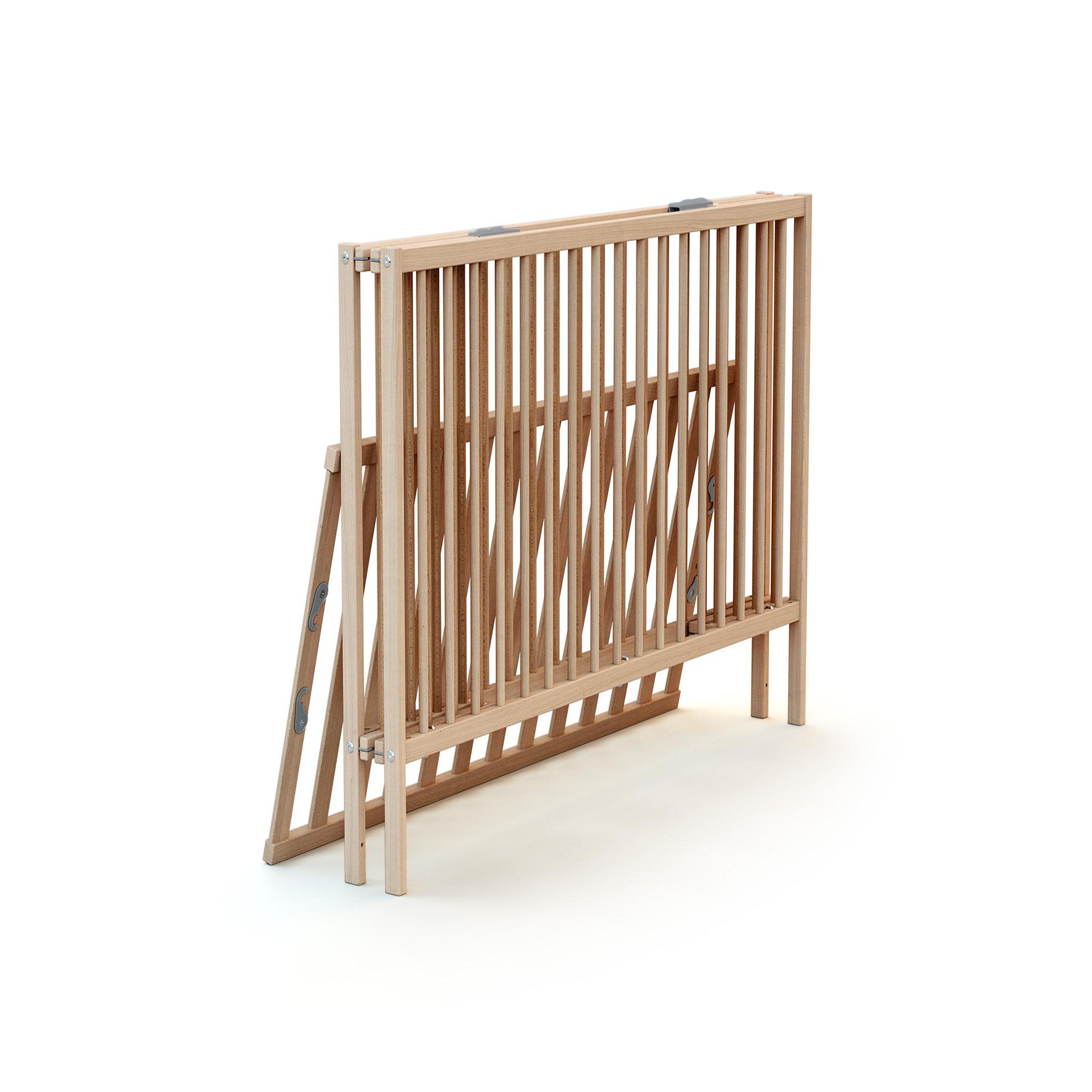 Voir la diapositive 2 : WEBABY Lit bébé pliant en bois avec matelas 60 x 120 cm FLEX