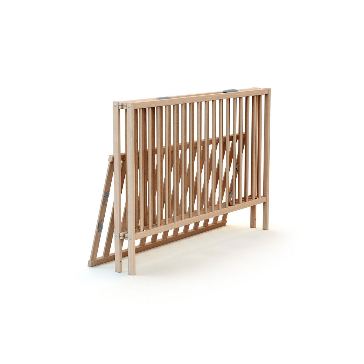 WEBABY Lit bébé pliant en bois avec matelas 60 x 120 cm FLEX