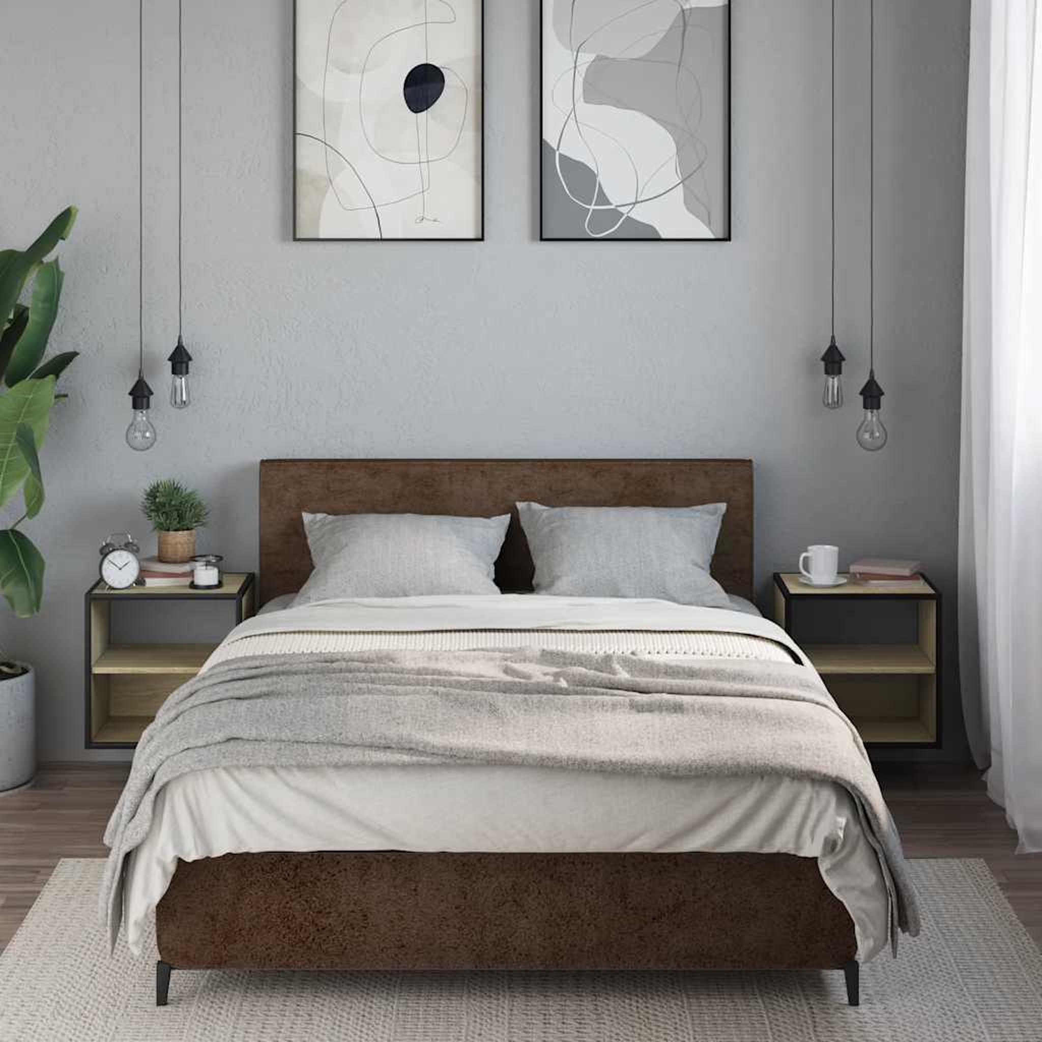 Voir la diapositive 4 : VIDAXL Tables de chevet murales 2 pcs chene sonoma 40x31x39,5 cm