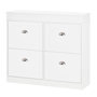 Voir la diapositive 1 : HOMCOM Armoire à chaussures meuble à chaussures rangement pour 32 paires dim. 98L x 24l x 83H cm  4 portes abattantes double niveau MDF blanc