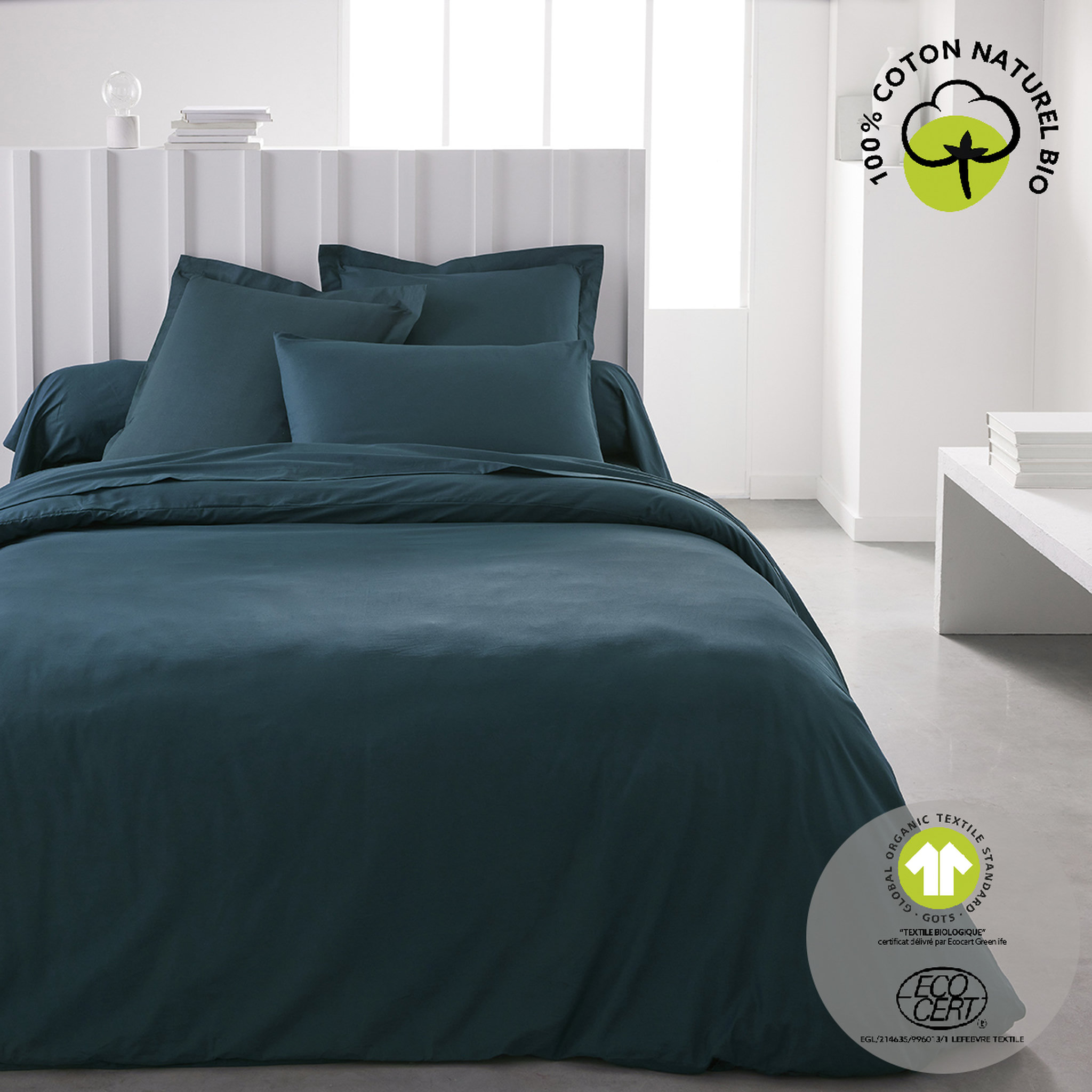 Voir la diapositive 1 : TODAY Drap housse uni en Coton 57 fils ORGANIC
