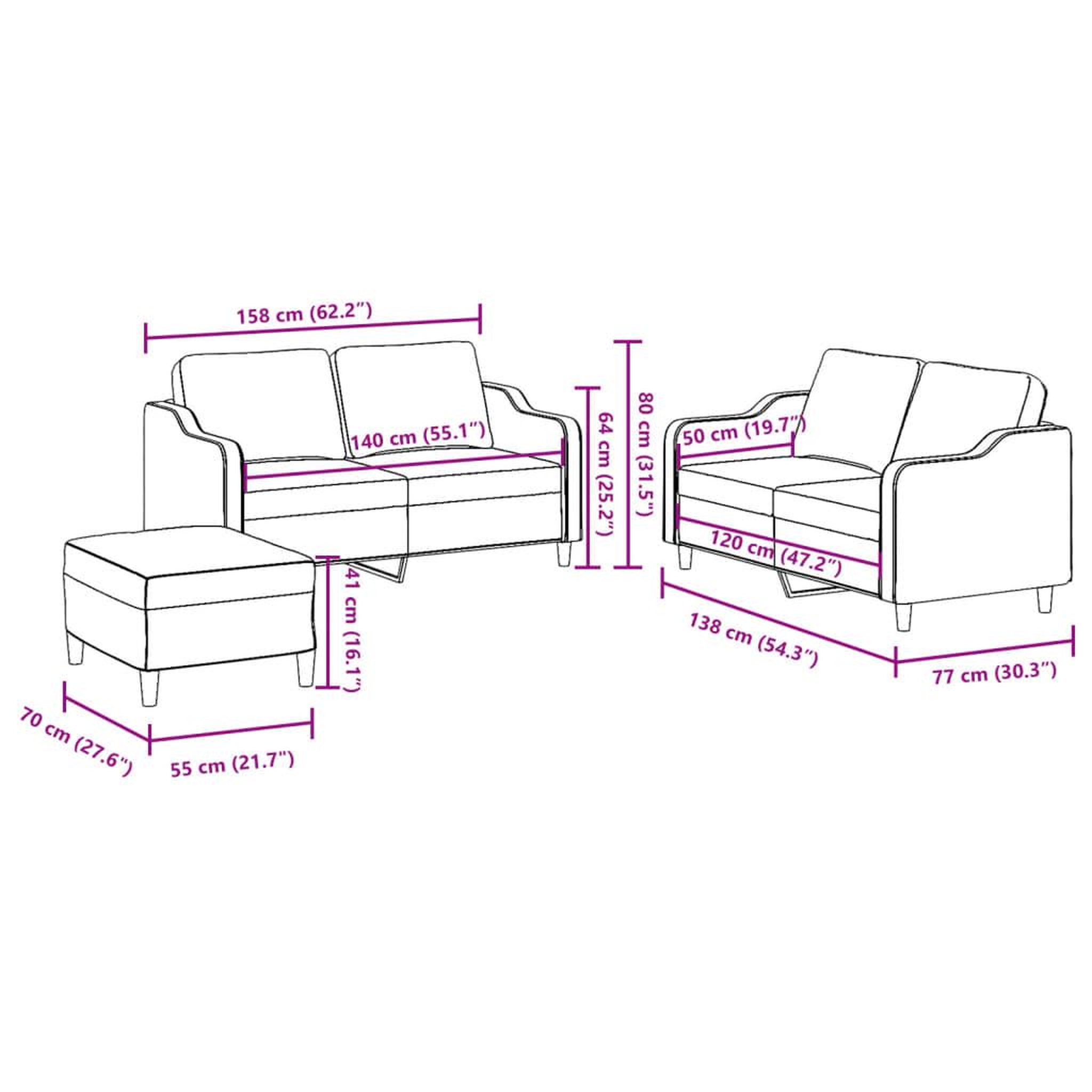 Voir la diapositive 6 : VIDAXL Ensemble de canapes 3 pcs avec coussins Rouge bordeaux Tissu