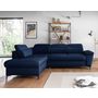 Voir la diapositive 6 : BEST MOBILIER Clever - canapé d'angle gauche - 5 places - convertible avec coffre et têtières - en tissu