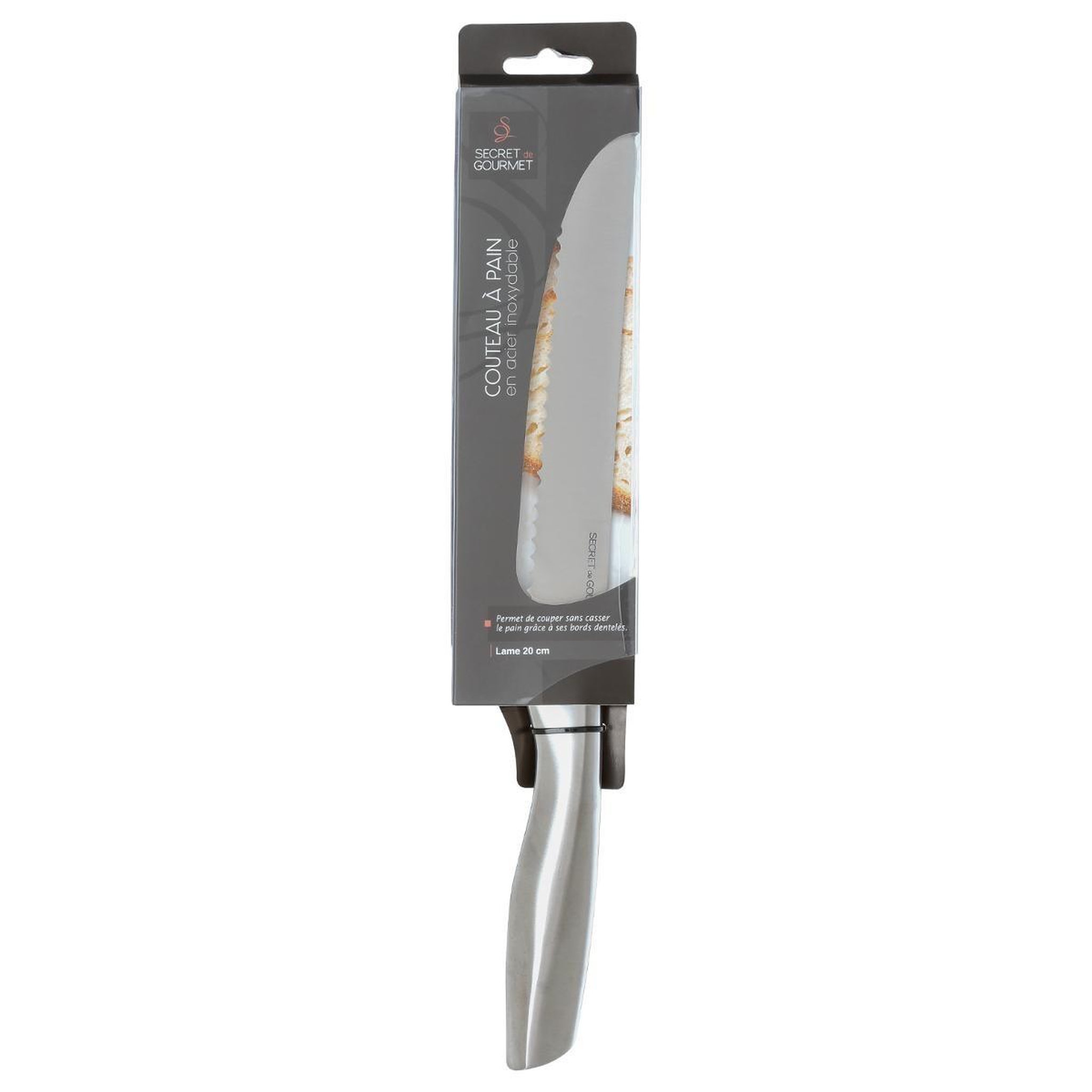 Voir la diapositive 5 : FIVE Couteau à pain  inox forgé  34cm gris