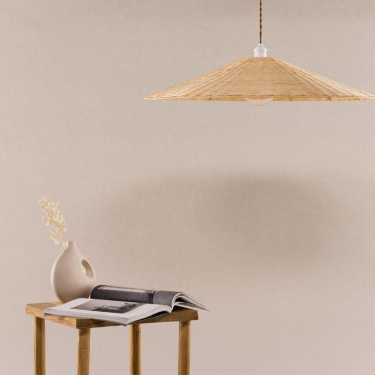 Paris Prix Lampe Suspension en Rotin  Herrestad  80cm Naturel